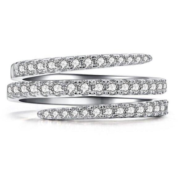 🌸Fever Macro Pave Beautiful Thin Stackable Rings for Women, MARR9197 - Picture 2 of 6